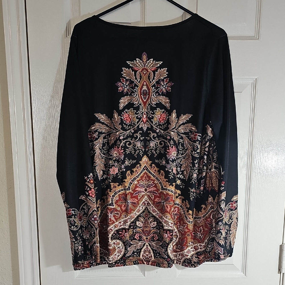 New Whimseygoth Paisley Womens Boho Floral Women's Top XL - Picture 2 of 10